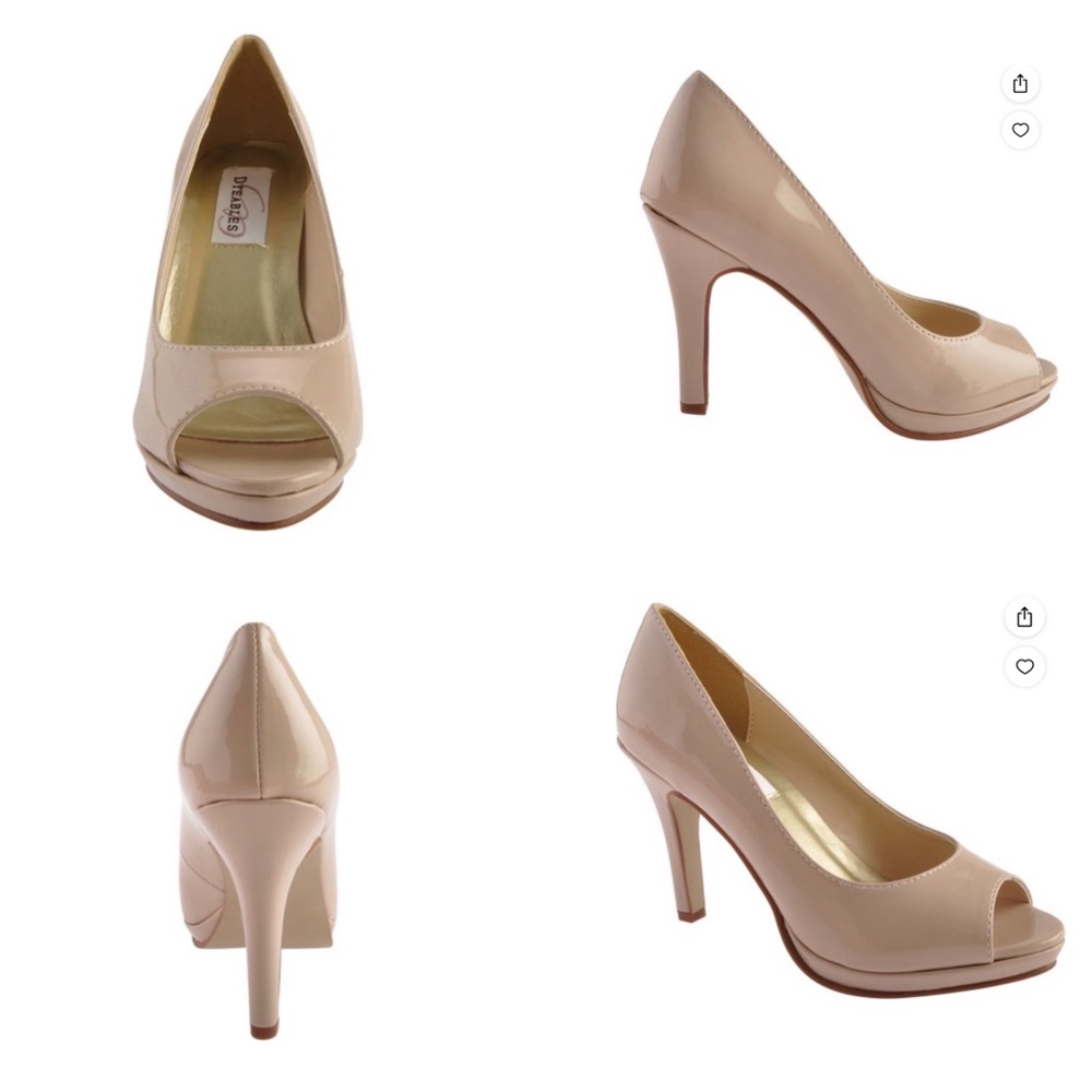 NEW Dyeables Sari Nude Patent Peep Toe Pumps